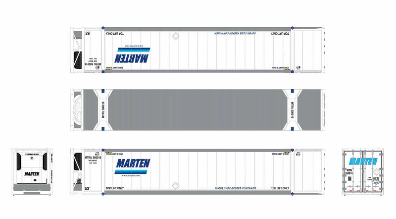 ScaleTrains 11736 HO Scale CIMC 53' Reefer Container with Sound Marten MTLU 500091