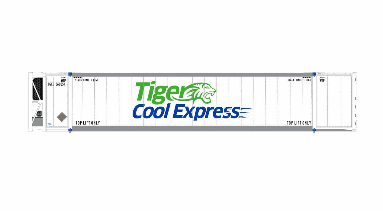 ScaleTrains 11738 HO Scale CIMC 53' Reefer Container with Sound Tiger Cool Express TGXU 560351