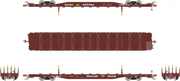 ScaleTrains 32223 Rivet HO Scale BSC F68BH Finger Rack Flatcar "TT Oxide Red" TTJX 80377