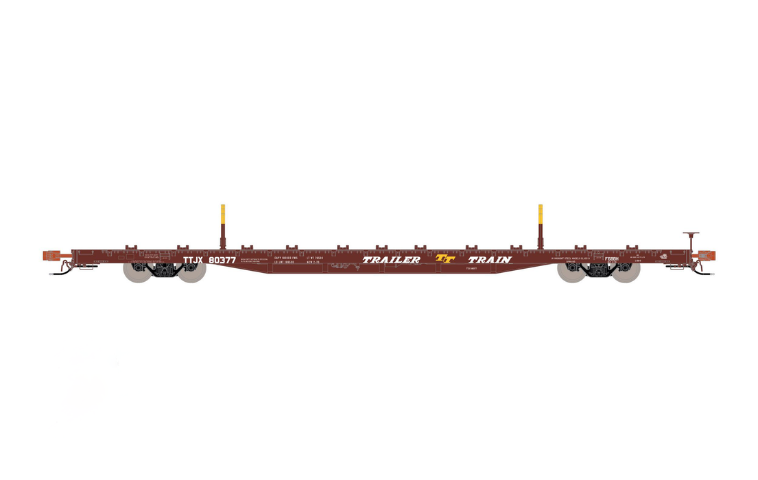 ScaleTrains 32223 Rivet HO Scale BSC F68BH Finger Rack Flatcar "TT Oxide Red" TTJX 80377