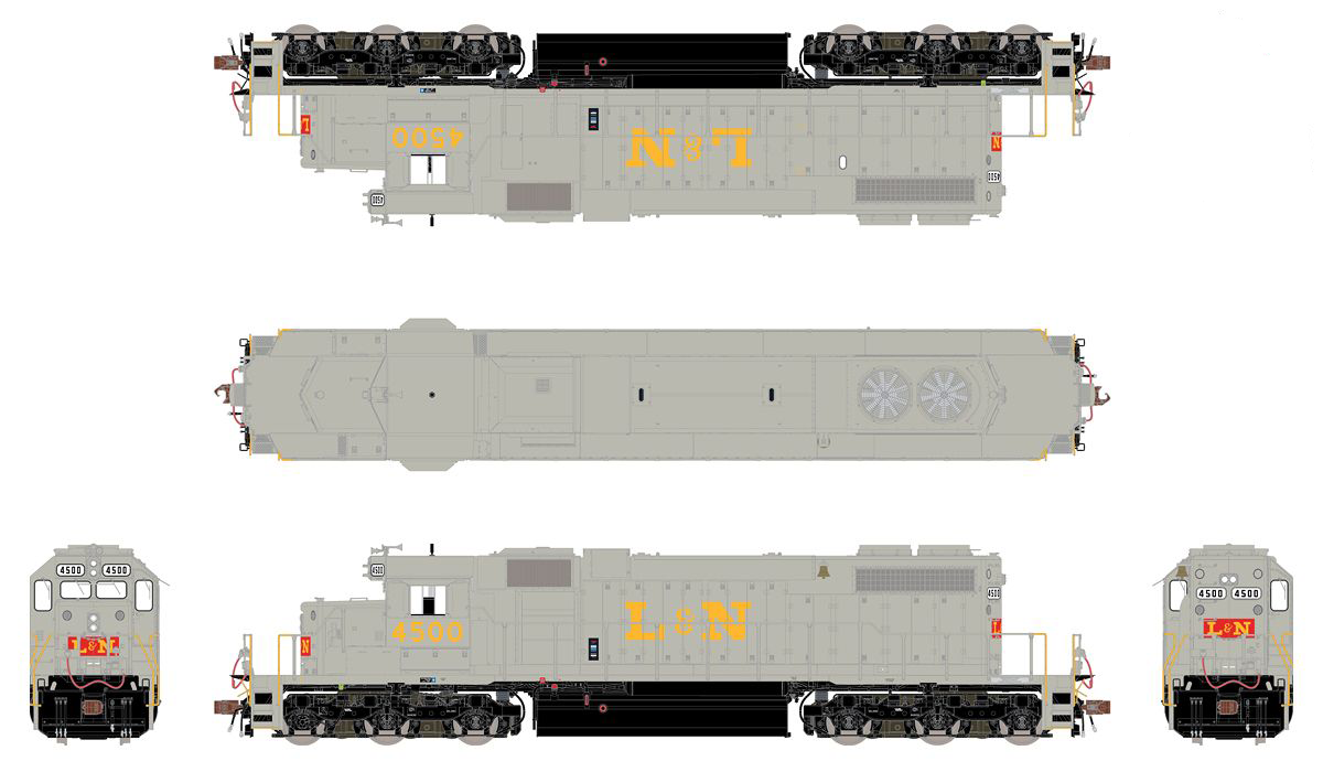 ScaleTrains 33129 HO Scale EMD SD38-2 Diesel L&N 4500 - DCC LokSound