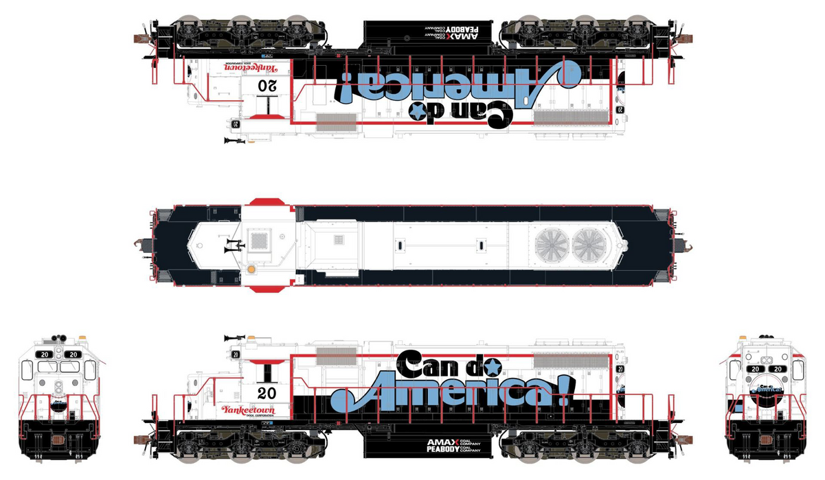 ScaleTrains 33160 HO Scale EMD SD38-2 Diesel Yankeetown Docks "Can Do America" 20 - DC