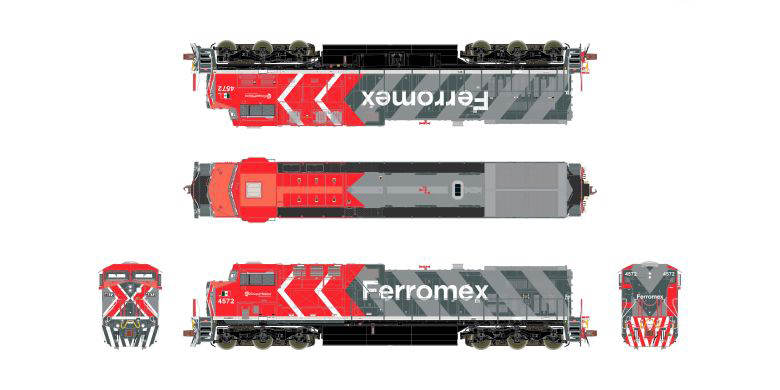 ScaleTrains 39656 HO Scale GE AC4400CW Diesel Ferromex "Zebra" FSRR 4572