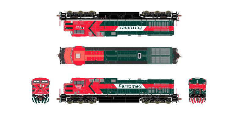 ScaleTrains 39662 HO Scale GE AC4400CW Diesel Ferromex "Diabla" FSRR 4568