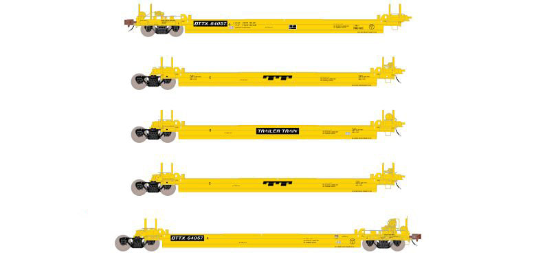 ScaleTrains 40080 HO Scale Rivet Counter PS-Trinity 5 Unit Backpacker Well Car "TT" DTTX 64057