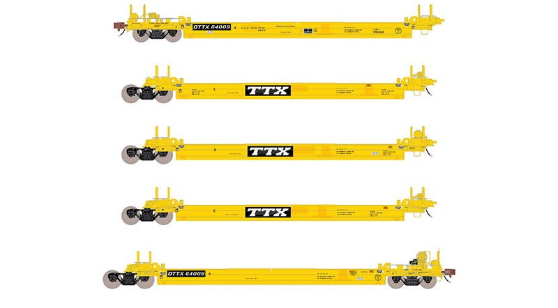 ScaleTrains 40085 HO Scale Rivet Counter PS-Trinity 5 Unit Backpacker Well Car DTTX 64037