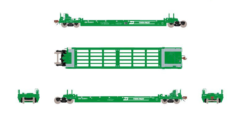 ScaleTrains 40086 HO Scale Rivet Counter PS-Trinity 5 Unit Backpacker Well Car BN 63901