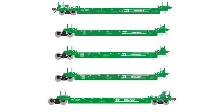 ScaleTrains 40086 HO Scale Rivet Counter PS-Trinity 5 Unit Backpacker Well Car BN 63901