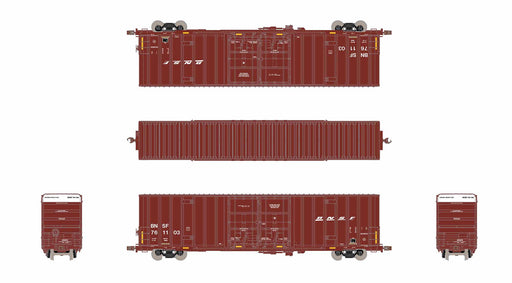 ScaleTrains Operator 11877 HO Scale Trinity 60' 7500 8' Double Plug Door High Cube Boxcar BNSF 761385 (Wedge/Conspicuity Stripes)