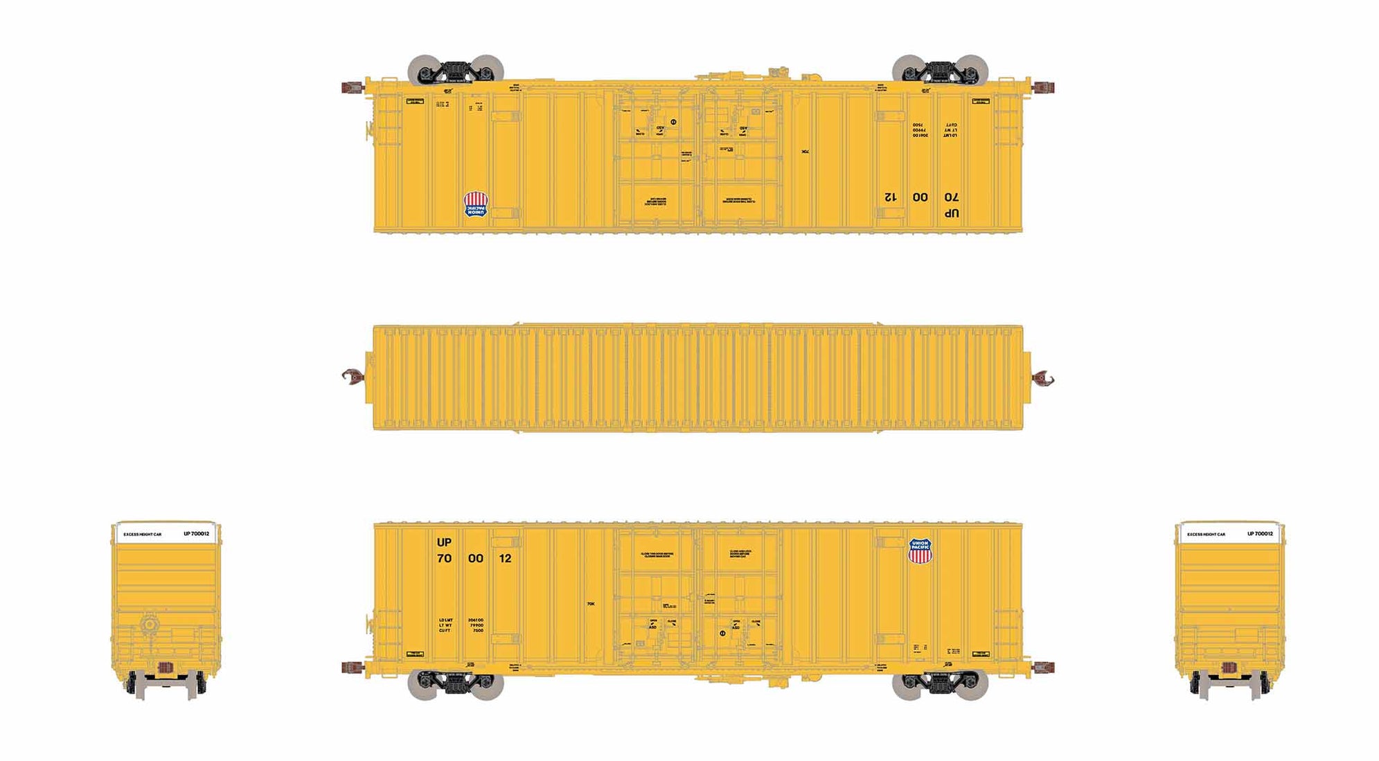 ScaleTrains Operator 11902 HO Scale Trinity 60' 7500 8' Double Plug Do ...