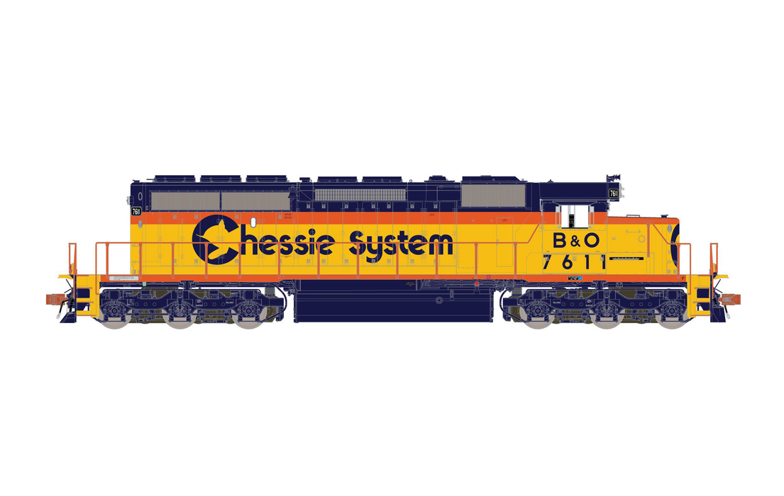 ScaleTrains Rivet 31792 HO Scale EMD SD40-2 Chessie System B&O 7611 DCC & Sound