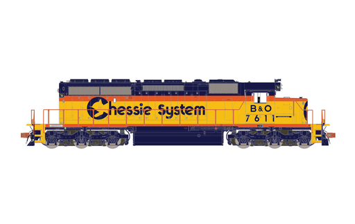 ScaleTrains Rivet 31792 HO Scale EMD SD40-2 Chessie System B&O 7611 DCC & Sound