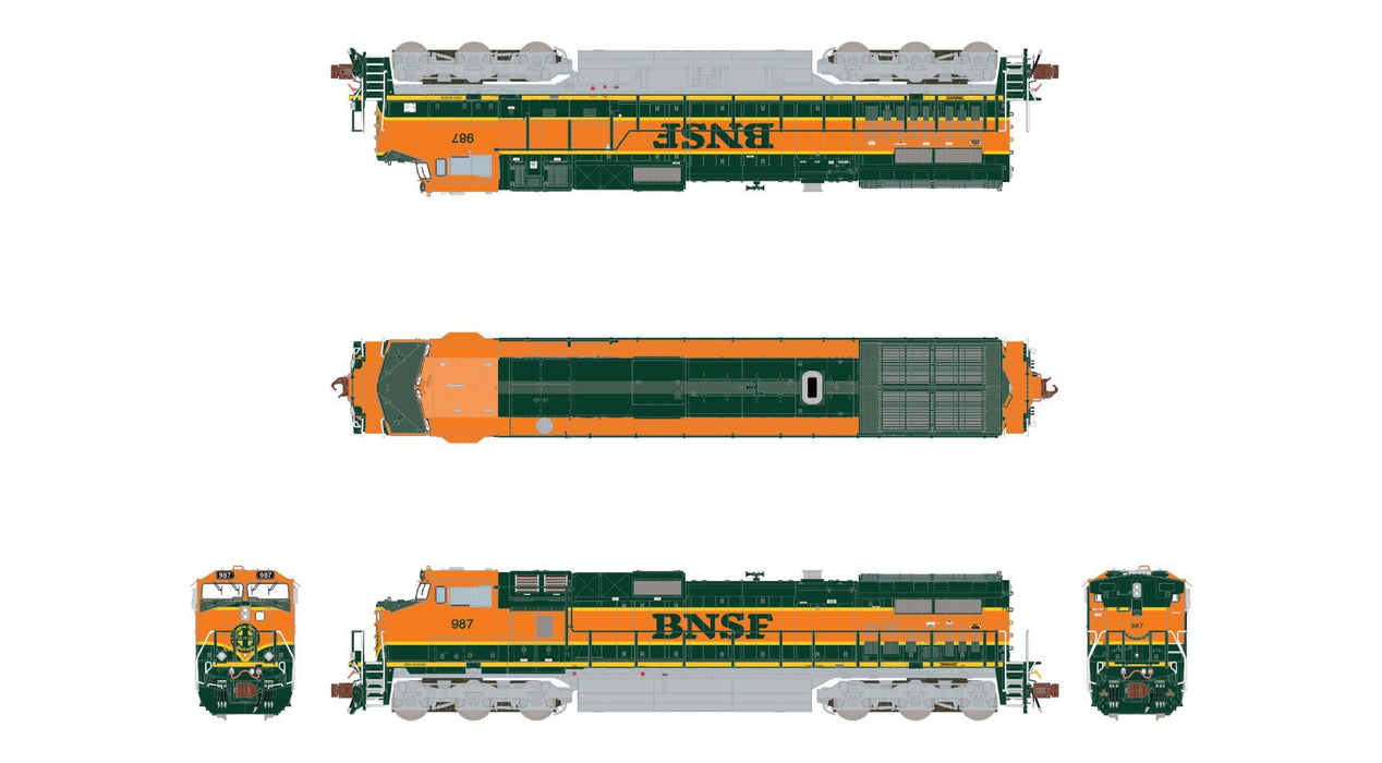 ScaleTrains Rivet 38680 N Scale GE DASH 9 Diesel BNSF Heritage I 1000 - DC