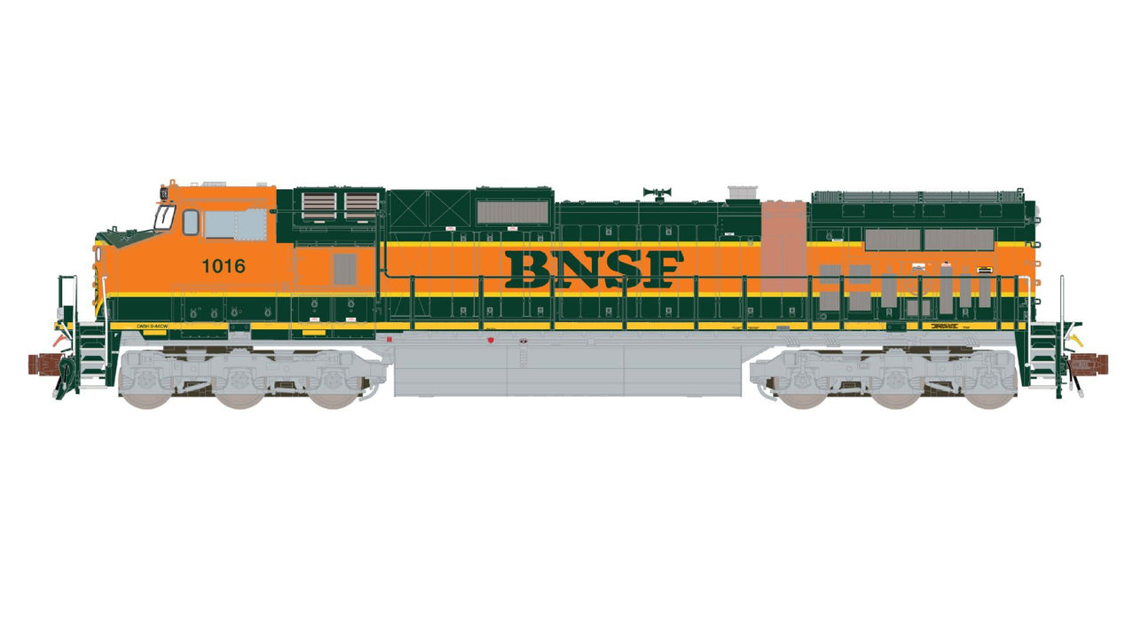 ScaleTrains Rivet 38681 N Scale GE DASH 9 Diesel BNSF Heritage I "Primer" 1016 DCC & Sound