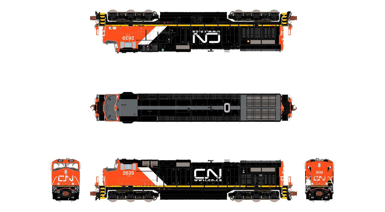 ScaleTrains Rivet 38693 N Scale GE DASH 9 Diesel Canadian National CN 2639 DCC & Sound