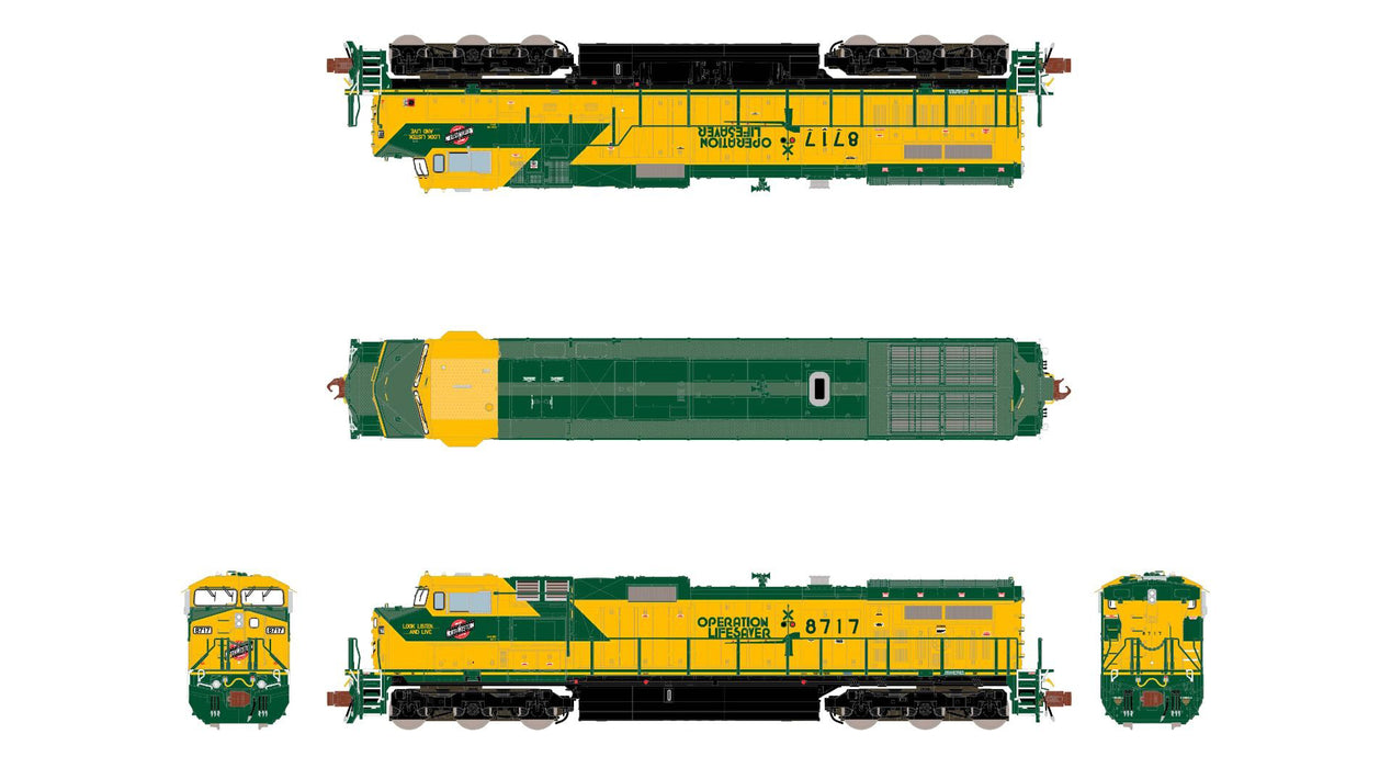 ScaleTrains Rivet 38708 N Scale GE DASH 9 Diesel Chicago & NorthWestern 8727 - DC