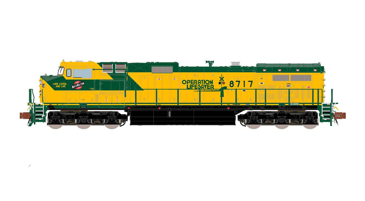 ScaleTrains Rivet 38708 N Scale GE DASH 9 Diesel Chicago & NorthWestern 8727 - DC