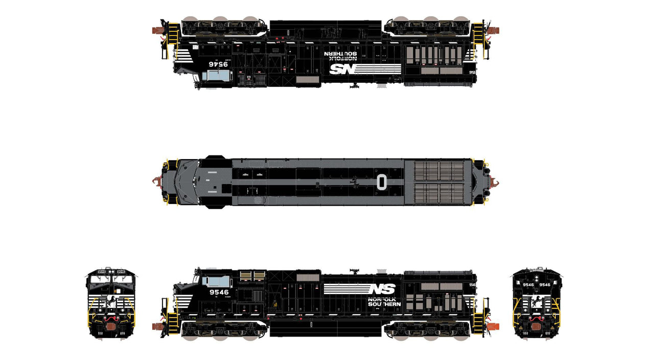 ScaleTrains Rivet 38712 N Scale GE DASH 9 Diesel Norfolk Southern NS 9577 - DC