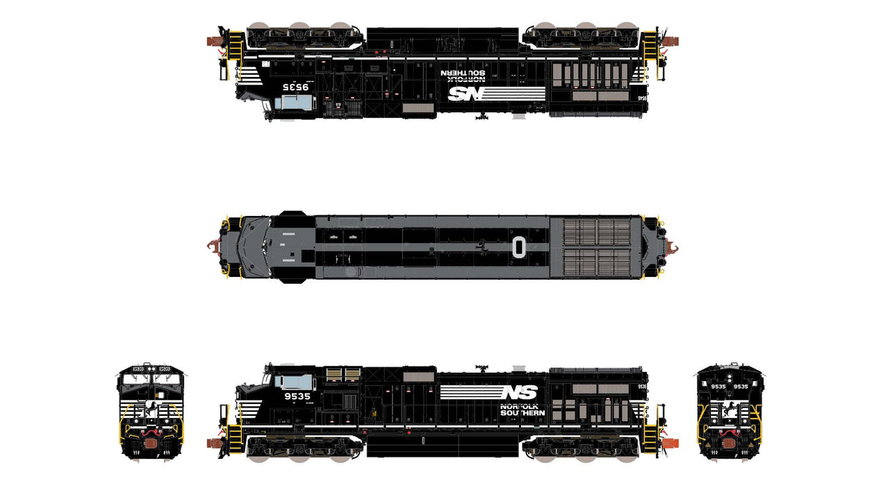 ScaleTrains Rivet 38716 N Scale GE DASH 9 Diesel Norfolk Southern NS 9593 - DC