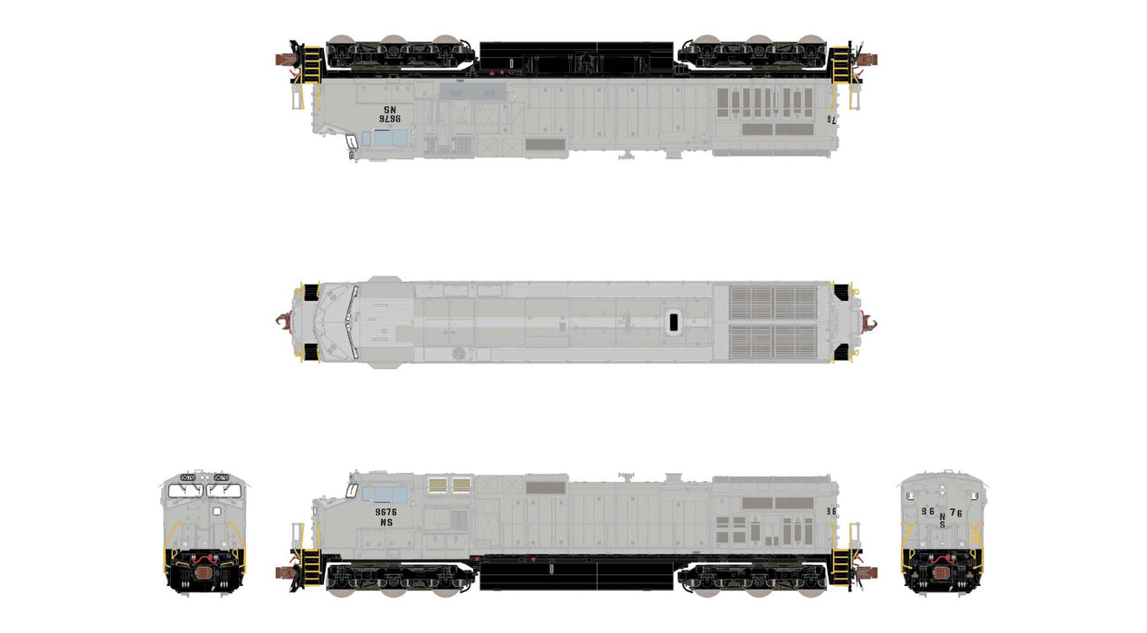 ScaleTrains Rivet 38719 N Scale GE DASH 9 Diesel Norfolk Southern Primer NS 9676 DCC & Sound