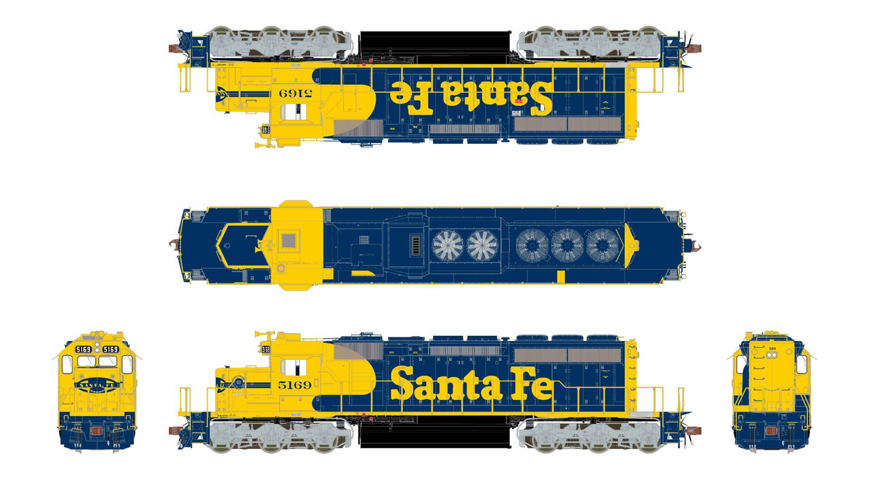 ScaleTrains Rivet 38776 HO Scale EMD SD40-2 Santa Fe "Re-Paint"  ATSF 5169 - DC