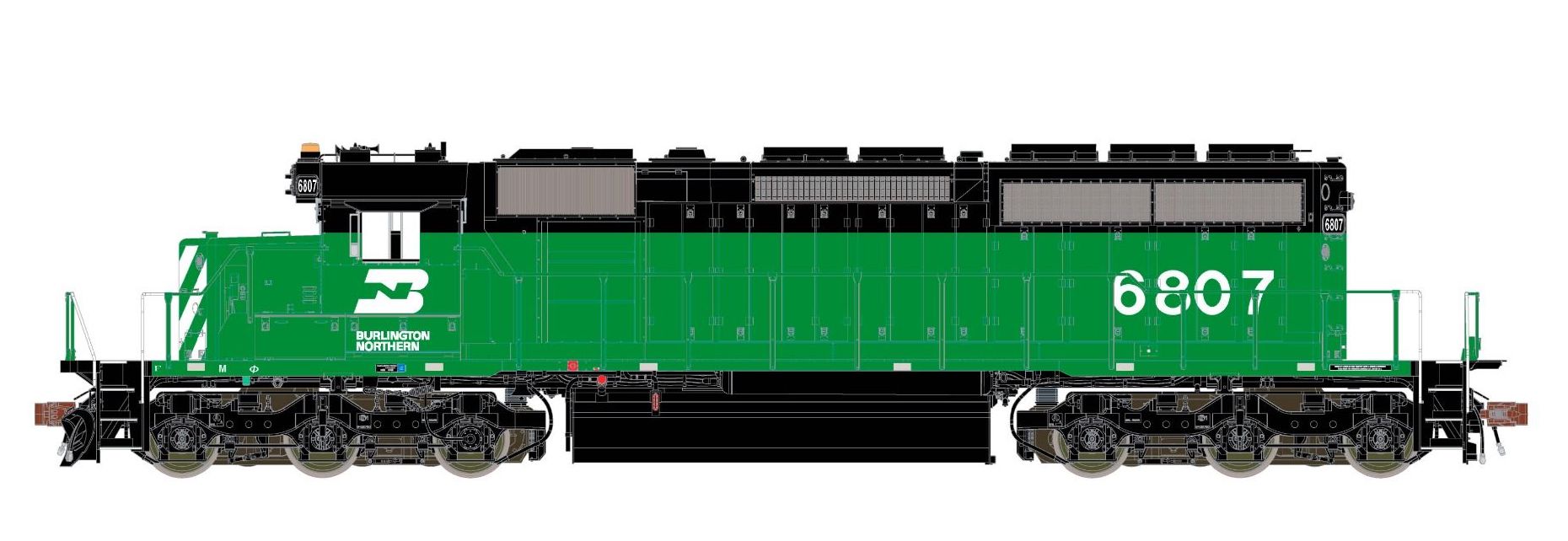 ScaleTrains Rivet 38787 HO Scale EMD SD40-2 Burlington Northern BN 6807 - DCC & Sound