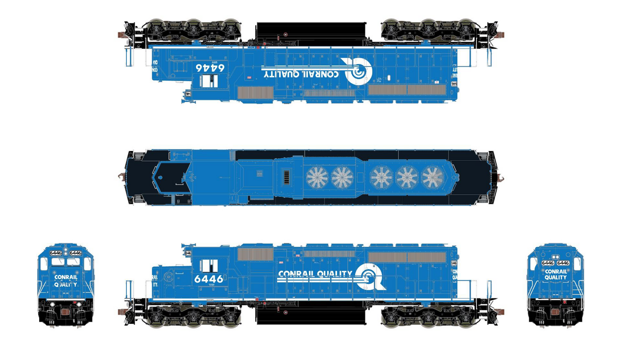 ScaleTrains Rivet 38793 HO Scale EMD SD40-2 Conrail Quality CR 6446 - DCC & Sound