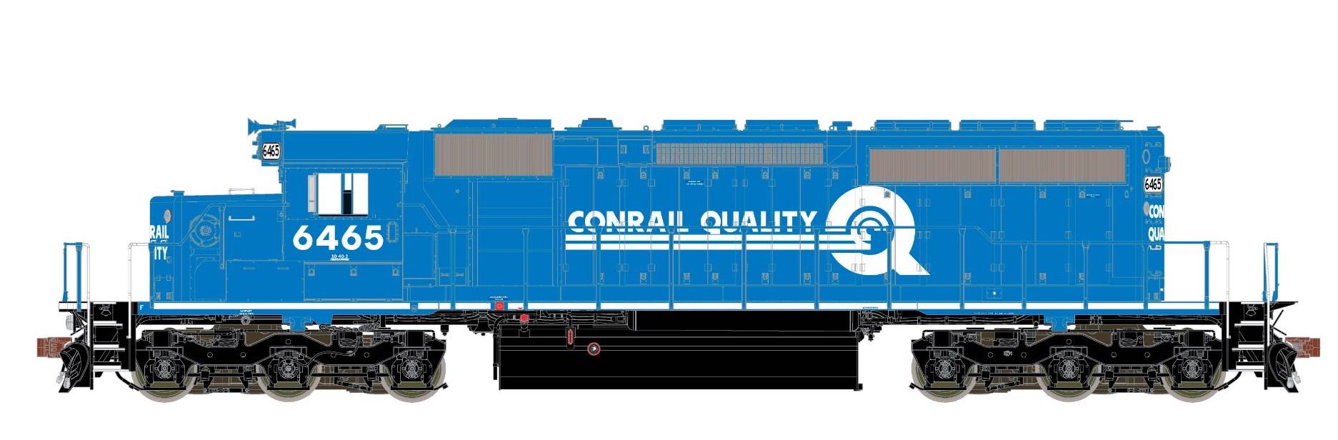 ScaleTrains Rivet 38799 HO Scale EMD SD40-2 Conrail Quality CR 6465 - DCC & Sound