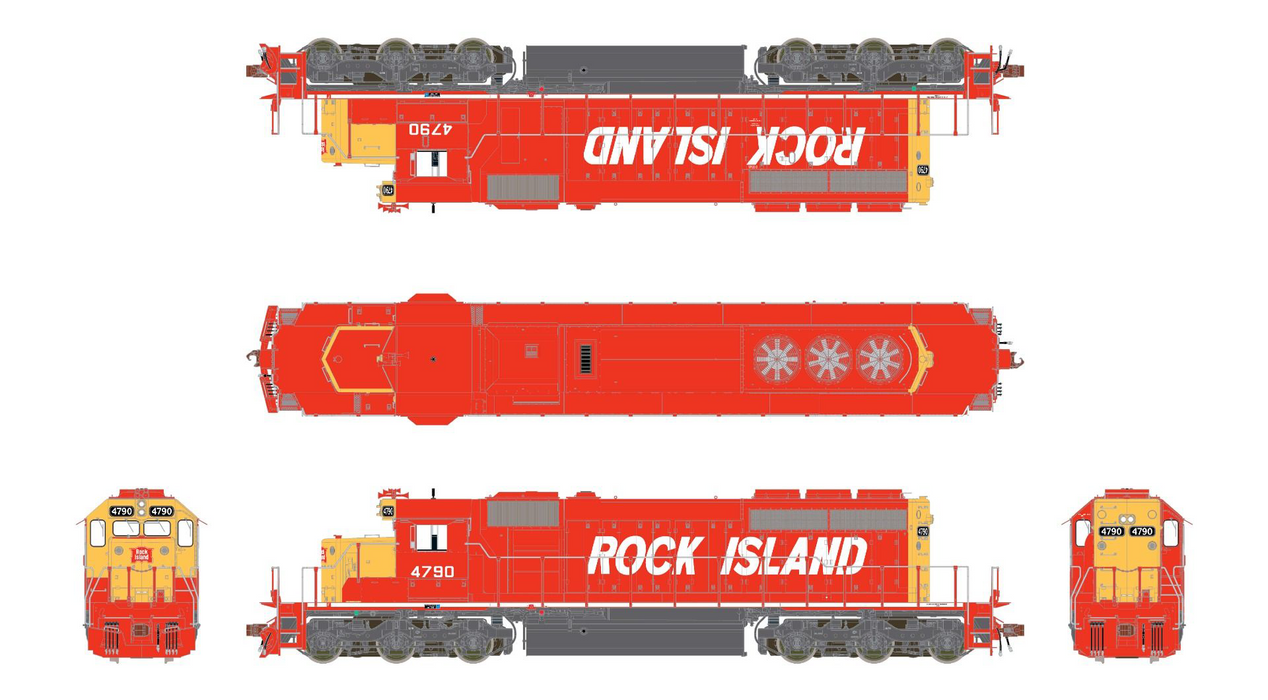 ScaleTrains Rivet 38819 HO Scale EMD SD40-2 Rock Island RI 4793 - DCC & Sound
