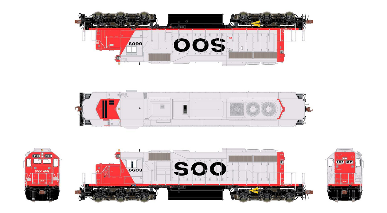 ScaleTrains Rivet 38827 HO Scale EMD SD40-2 SOO Line 6603 - DCC & Sound