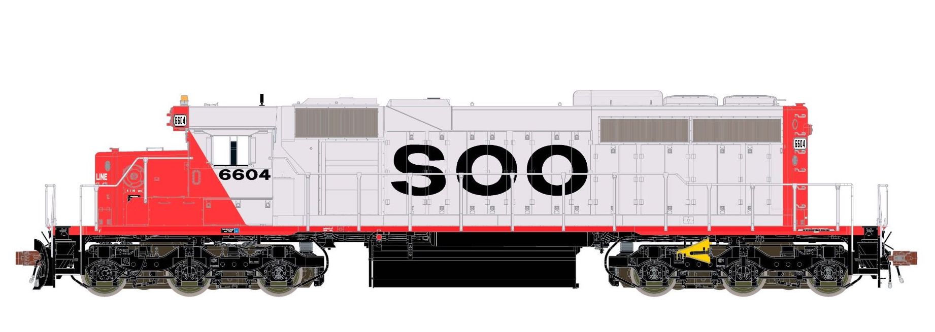 ScaleTrains Rivet 38830 HO Scale EMD SD40-2 SOO Line 6604 - DC