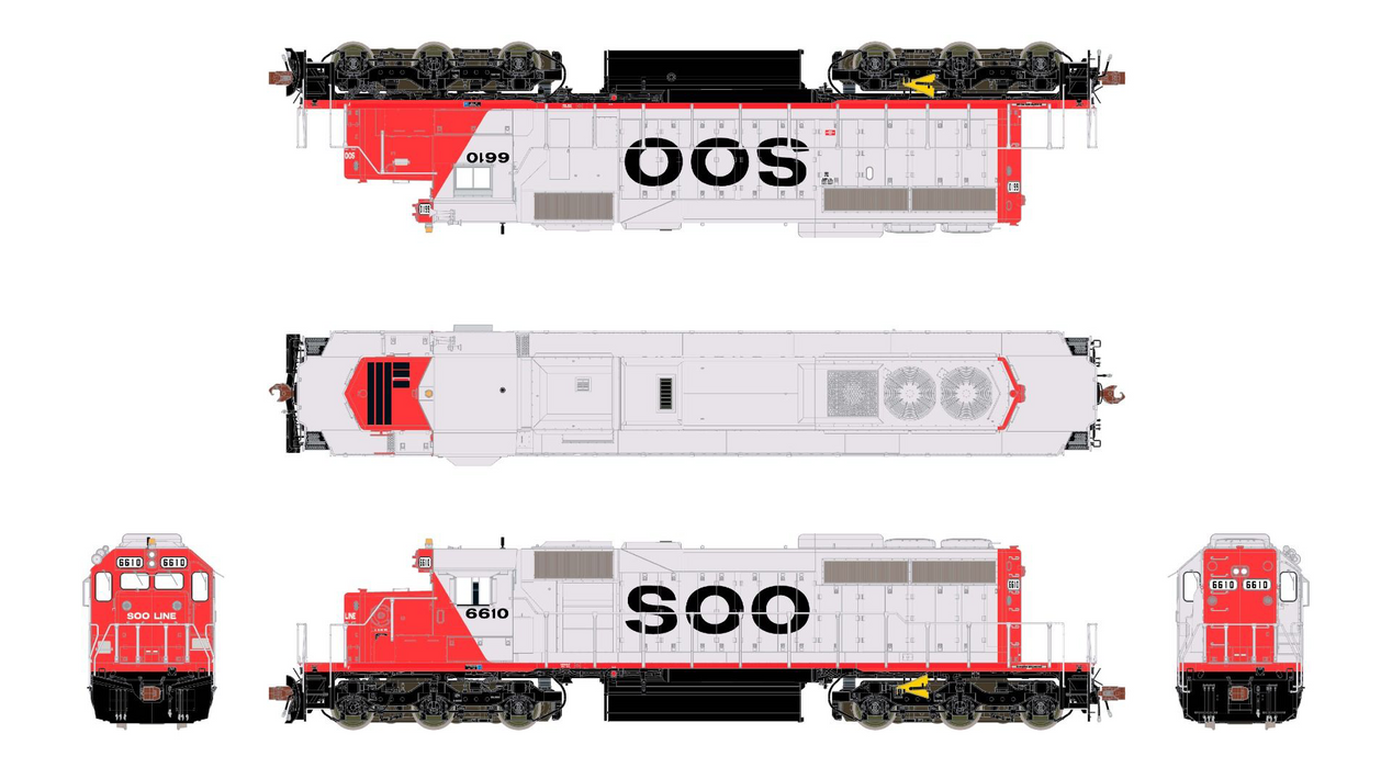 ScaleTrains Rivet 38834 HO Scale EMD SD40-2 SOO Line 6610 - DC