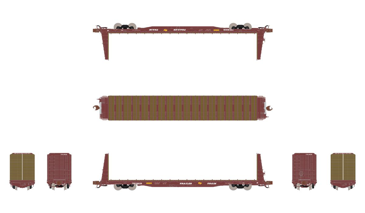 ScaleTrains Rivet 38962 N Scale BSC F68AH Bulkhead Flatcar Red TT (SCL) TTPX 80039