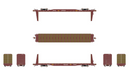 ScaleTrains Rivet 38962 N Scale BSC F68AH Bulkhead Flatcar Red TT (SCL) TTPX 80039