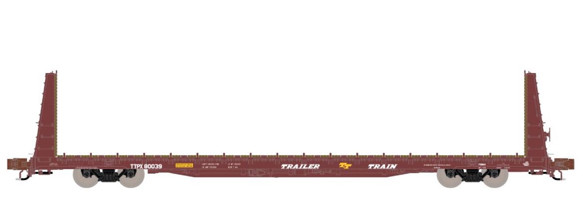 ScaleTrains Rivet 38962 N Scale BSC F68AH Bulkhead Flatcar Red TT (SCL) TTPX 80039