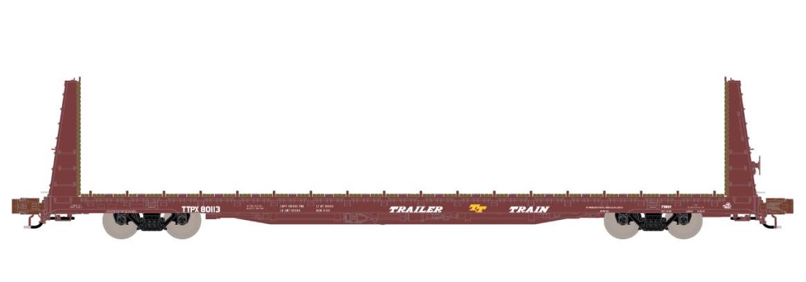 ScaleTrains Rivet 38965 N Scale BSC F68AH Bulkhead Flatcar Red TT (IL) TTPX 80113
