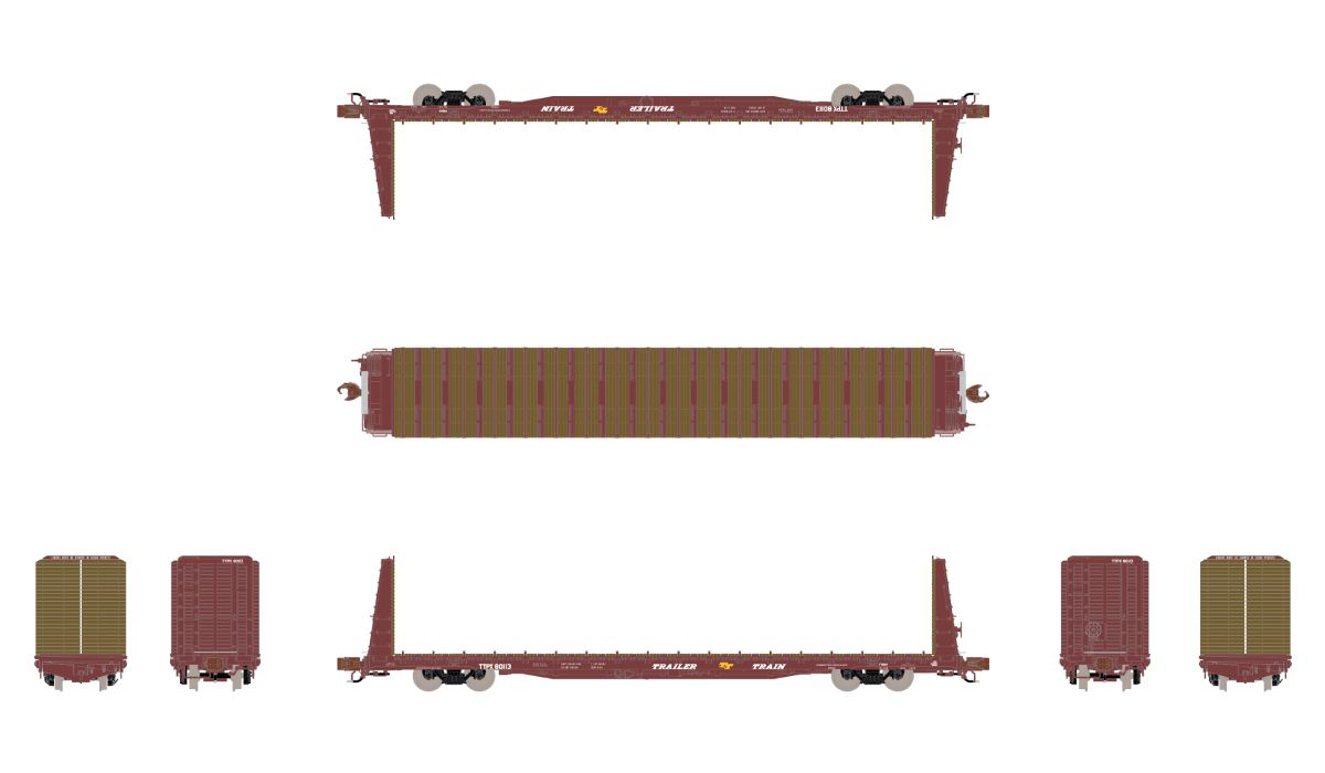 ScaleTrains Rivet 38966 N Scale BSC F68AH Bulkhead Flatcar Red TT (IL) TTPX 80298