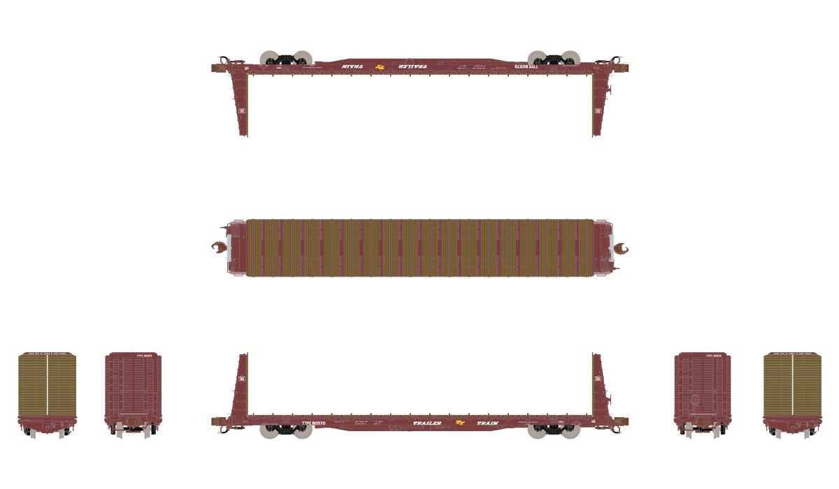 ScaleTrains Rivet 38967 N Scale BSC F68AH Bulkhead Flatcar (Rock Island CRIP) TTPX 80570