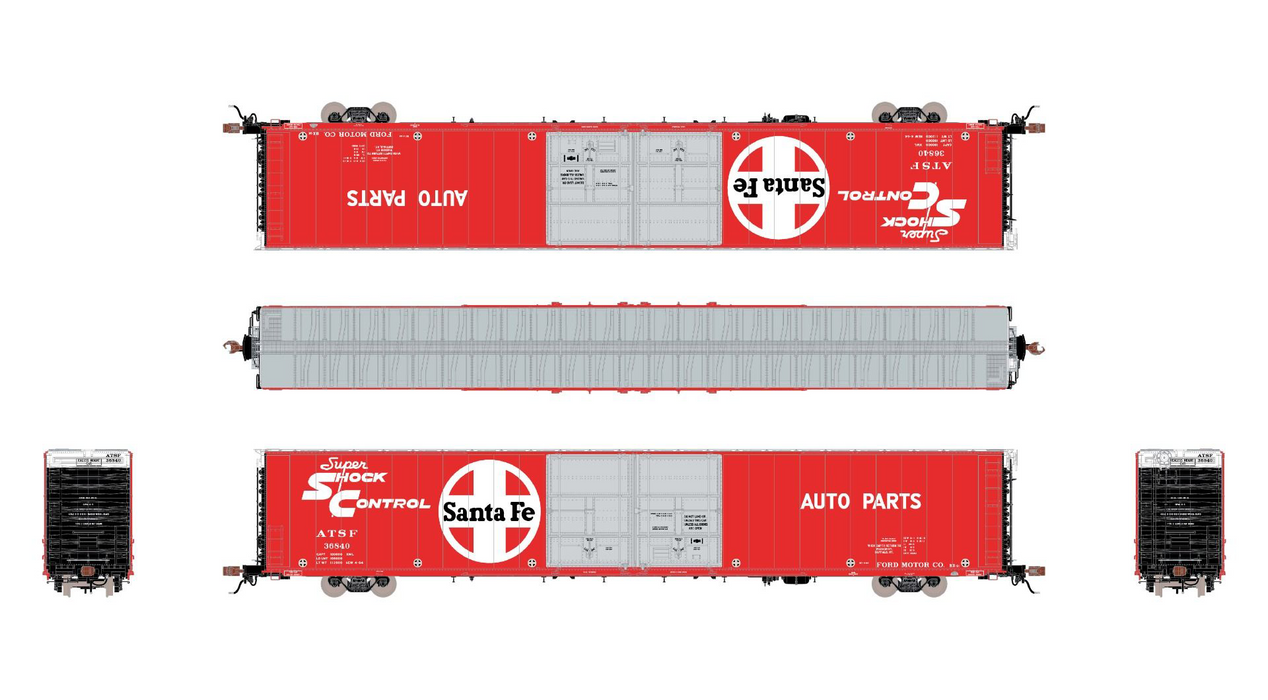 ScaleTrains Rivet 39043 HO Scale Thrall 86' Double Door Boxcar Santa Fe ATSF 36858