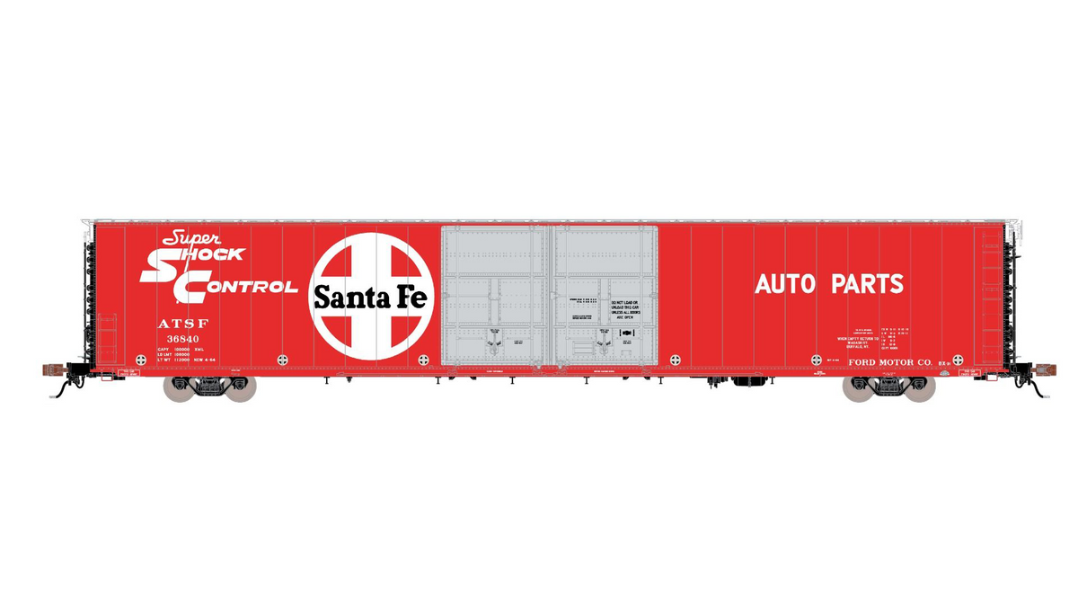 ScaleTrains Rivet 39043 HO Scale Thrall 86' Double Door Boxcar Santa F ...