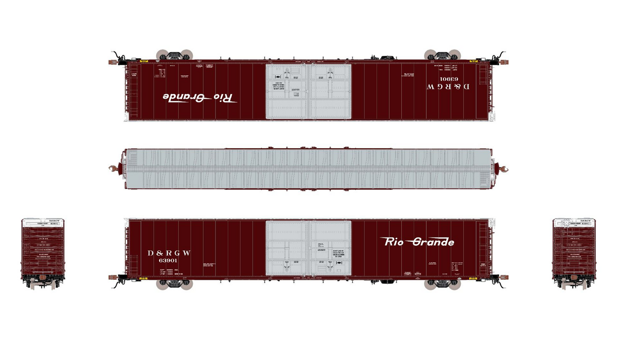 ScaleTrains Rivet 39062 HO Scale Thrall 86' Double Door Boxcar Rio Grande D&RGW 63912