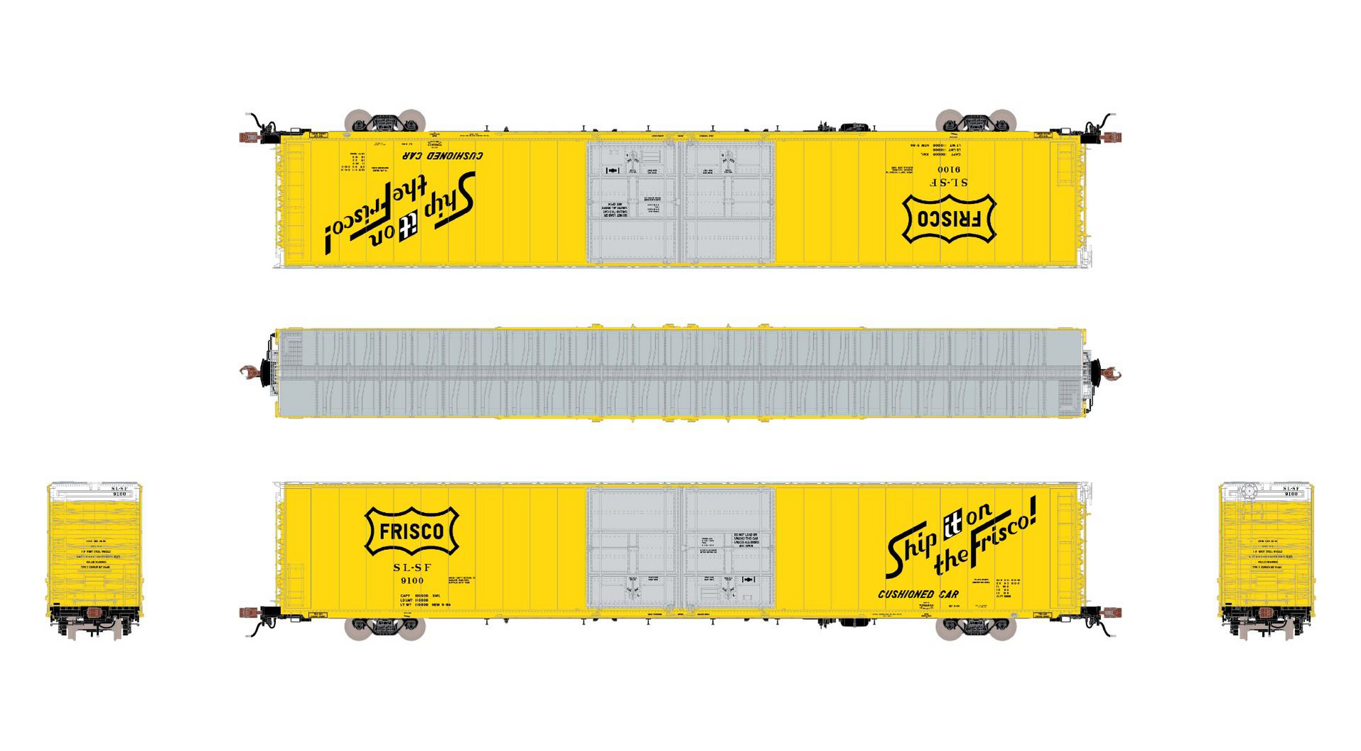 ScaleTrains Rivet 39066 HO Scale Thrall 86' Double Door Boxcar Frisco ...