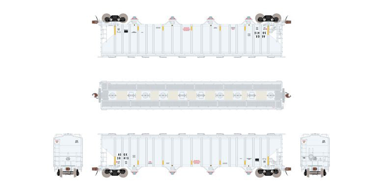 ScaleTrains Rivet 39433 HO Scale PS 5820 Covered Hopper ASOX 58413 (Americas Styrenics ex-GOCX)