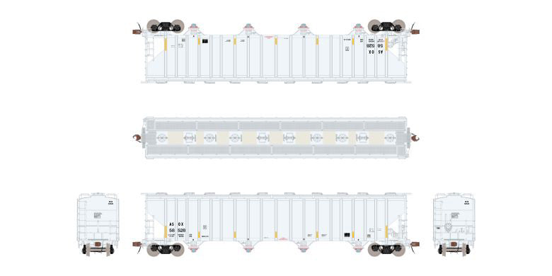 ScaleTrains Rivet 39434 HO Scale PS 5820 Covered Hopper ASOX 58528 (Americas Styrenics ex-GOCX)