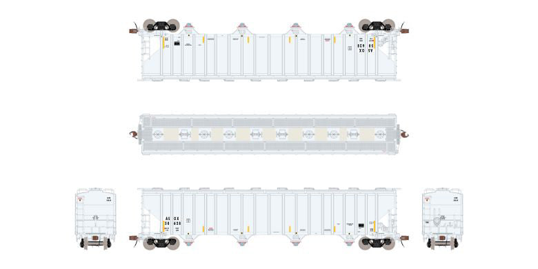 ScaleTrains Rivet 39435 HO Scale PS 5820 Covered Hopper ASOX 58628 (Americas Styrenics ex-GOCX)
