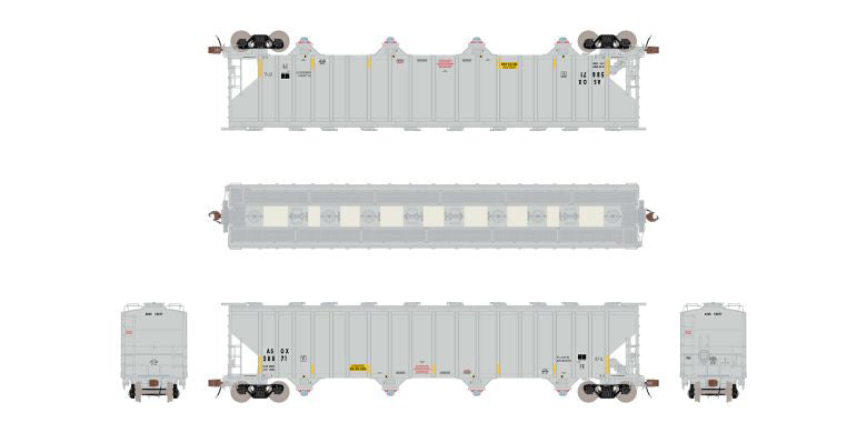 ScaleTrains Rivet 39436 HO Scale PS 5820 Covered Hopper ASOX 58871 (Americas Styrenics ex-GOCX)