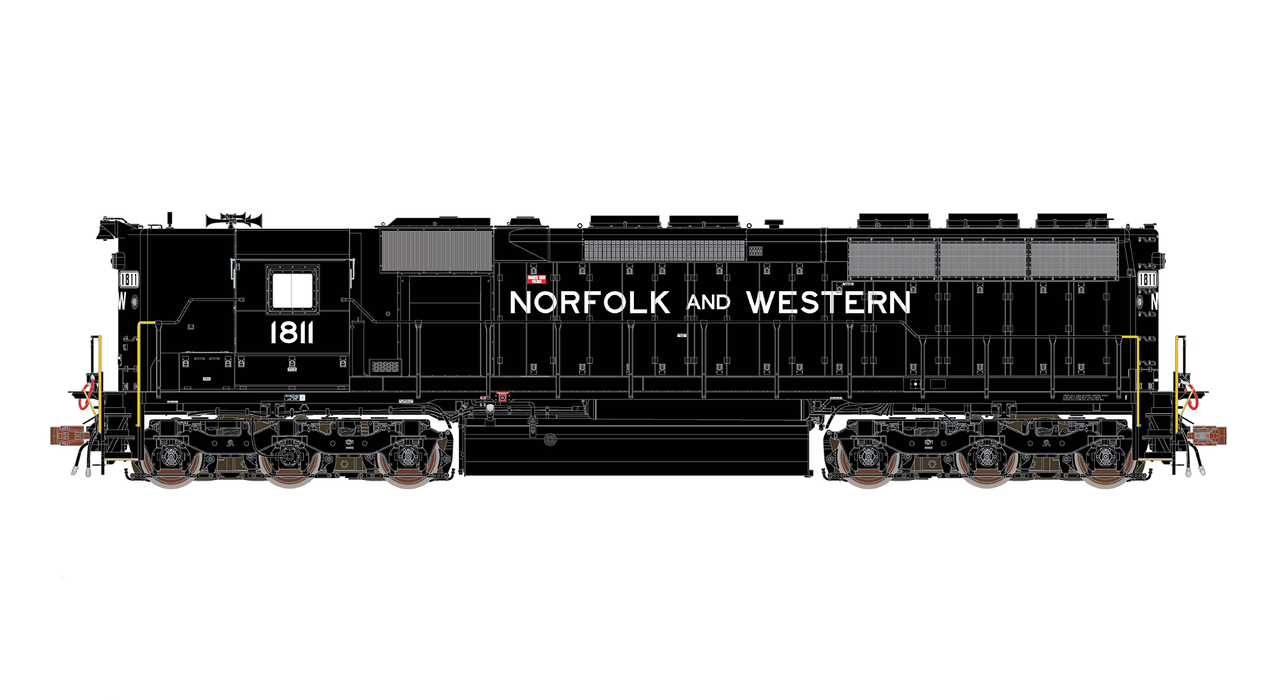 ScaleTrains Rivet 39736 HO Scale EMD SD45 Phase IIb2 High Hood Norfolk & Western N&W 1811