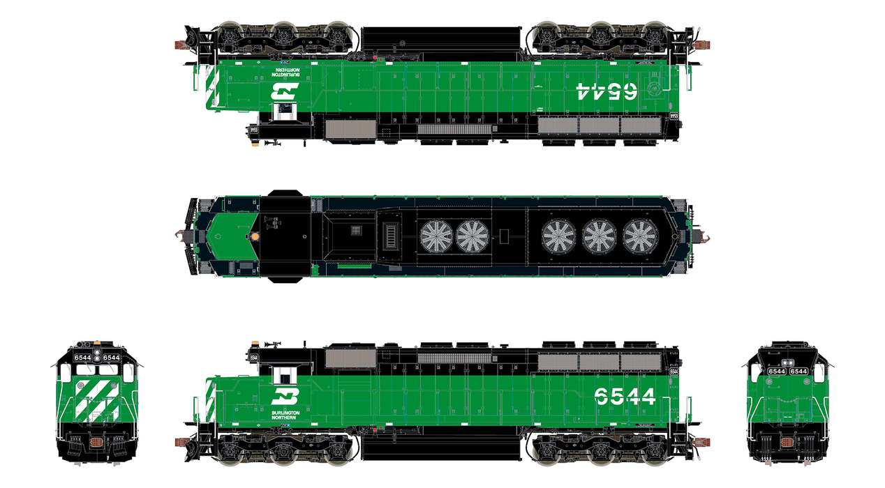 ScaleTrains Rivet 39756 HO Scale EMD SD45 Phase III Burlington Northern BN 6554