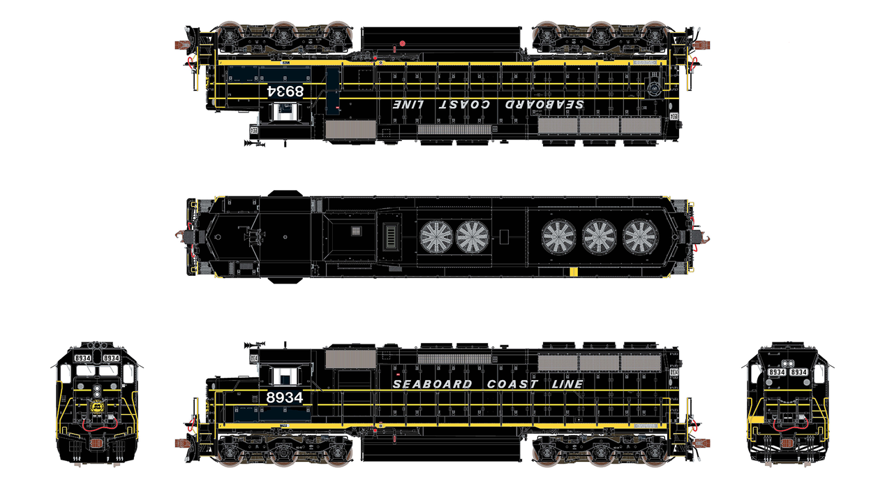 ScaleTrains Rivet 39771 HO Scale EMD SD45 Phase IIc Seaboard System"ex-SCL" 8934 DCC & Sound
