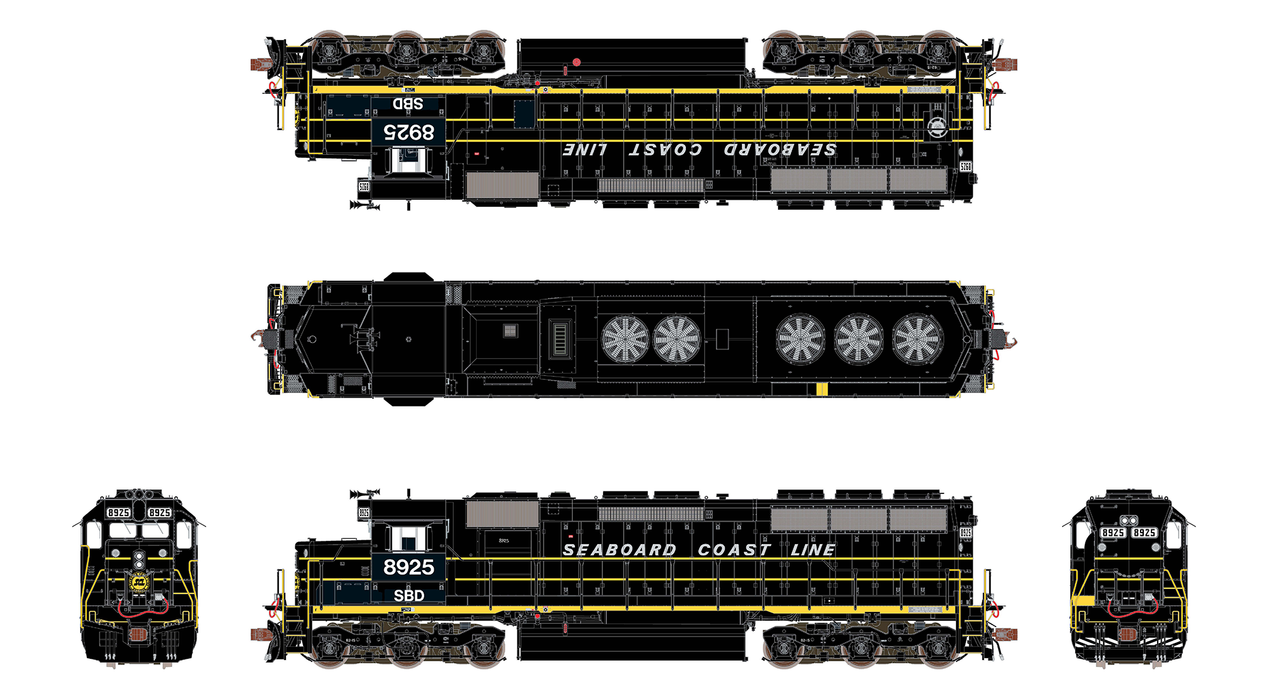 ScaleTrains Rivet 39774 HO Scale EMD SD45 Phase IIc Seaboard System "ex-SCL" 8943